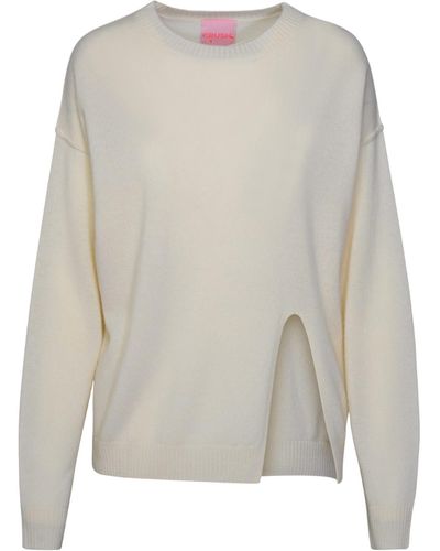 Crush Koa Split Crew Sweater - White