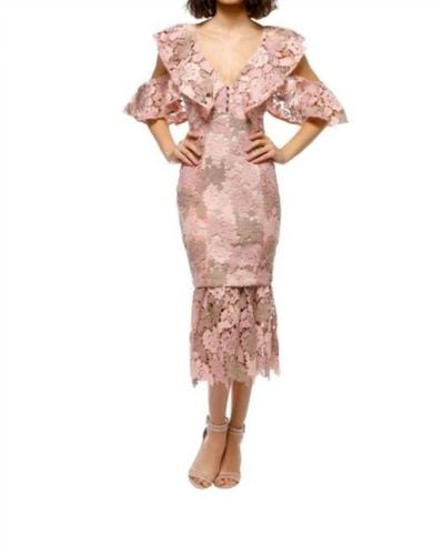 Elliatt Lace Midi Dress - Pink