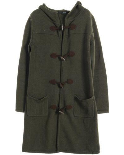 Theory Knitted Coat Duffle Coat Wool Cashmere Khaki Green