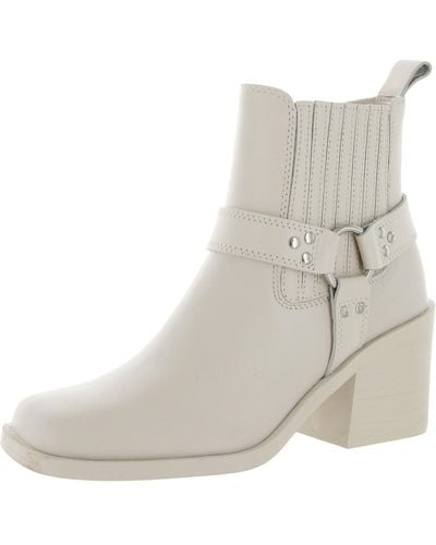 Steve Madden Wells Leather Harness Chelsea Boots - Gray