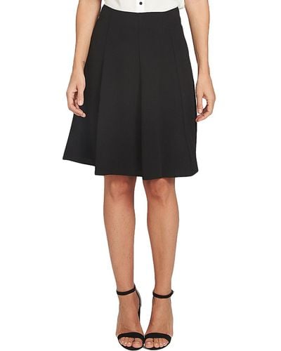 Cece Crepe Flounce A-line Skirt - Black