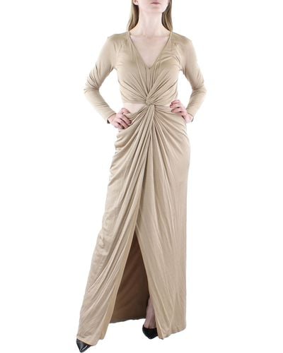Donna Karan Twist Front Long Maxi Dress - Natural