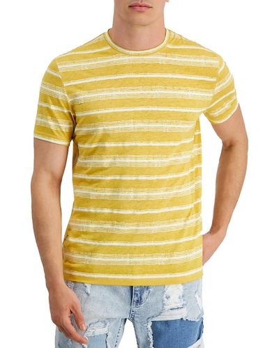 INC Crewneck Striped T-shirt - Yellow