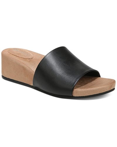 Giani Bernini Giuliaa Faux Leather Slip On Slide Sandals - Brown