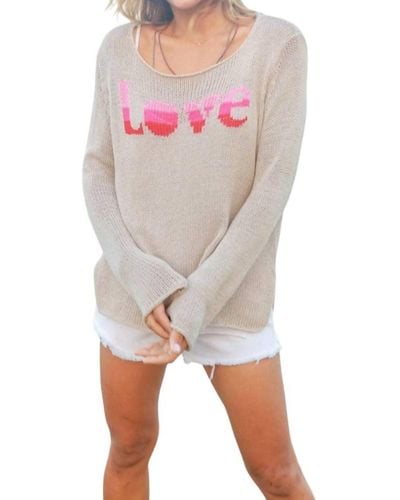 Wooden Ships Love Crew Sweater - Pink