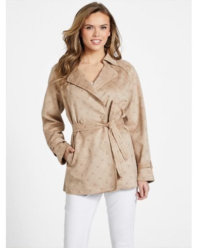 Guess Factory Clio Quattro G Trench Coat - Natural