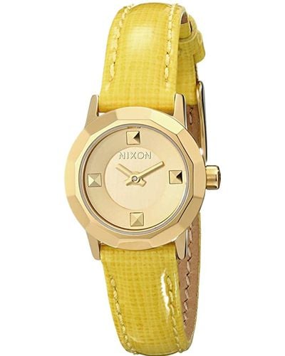 Nixon Mini B Gold Dial Watch - Metallic