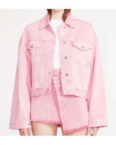 Steve Madden Sienna Denim Jacket In Pink Glo