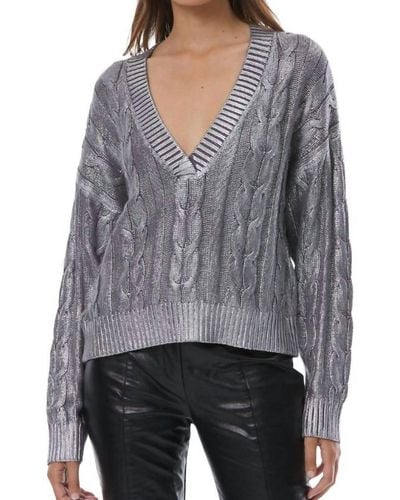 Young Fabulous & Broke Ellery Cable Sweater - Gray