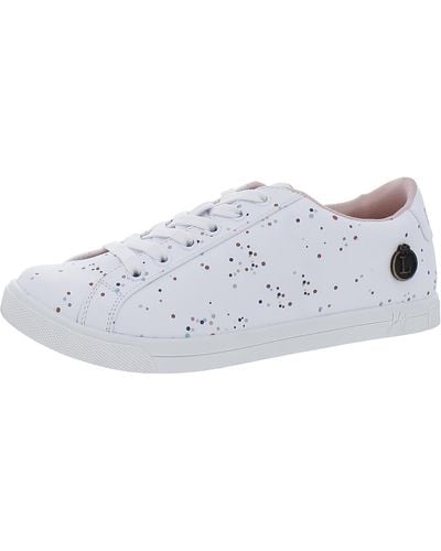 Loly In The Sky Naomi Faux Leather Low-top Casual And Fashion Sneakers - White