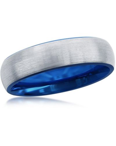 Black Jack Jewelry & Silver 6mm Tungsten Ring - Blue