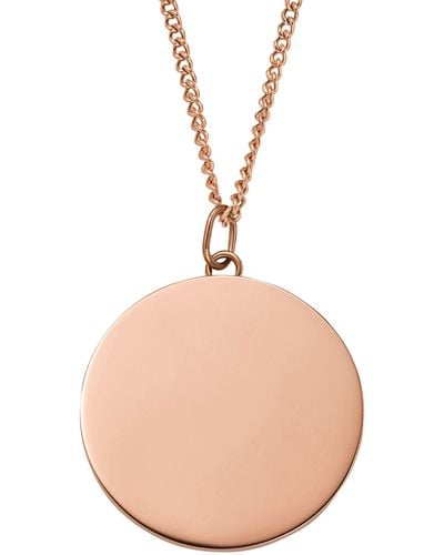 Fossil Drew Rose -tone Stainless Steel Pendant Necklace - Pink