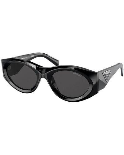 Prada Pr 20zs 1ab5s0 53mm Oval Sunglasses - Black