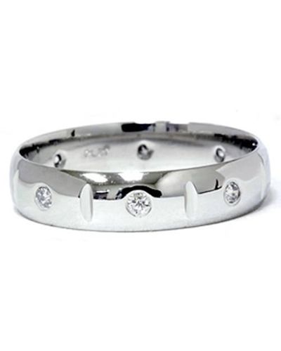 Pompeii3 Diamond Polished Wedding Ring Band - Metallic