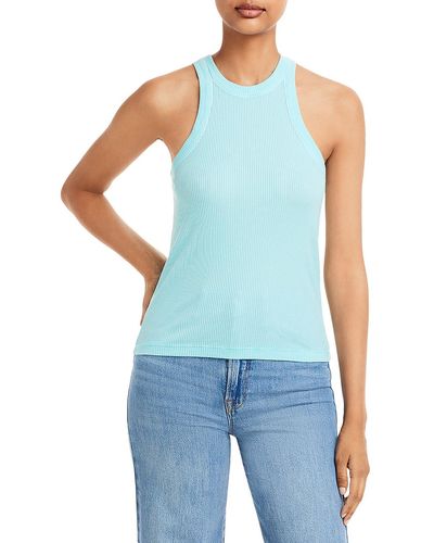 WSLY Knit Ribbed Tank Top - Blue