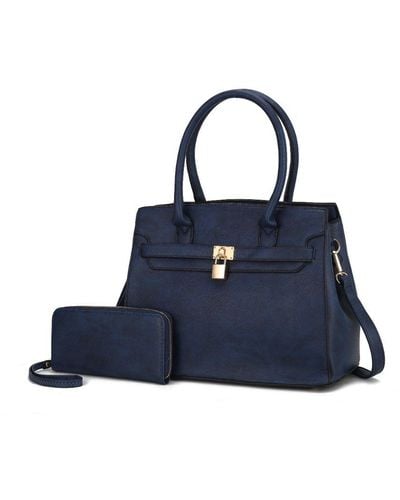 MKF Collection by Mia K Bruna Satchel Bag - Blue