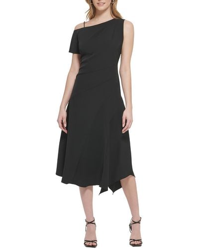 Calvin Klein Asmmetric Long Maxi Dress - Black
