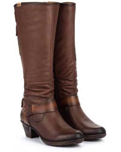 Pikolinos Rotterdam Wrinkled High Boots - Brown