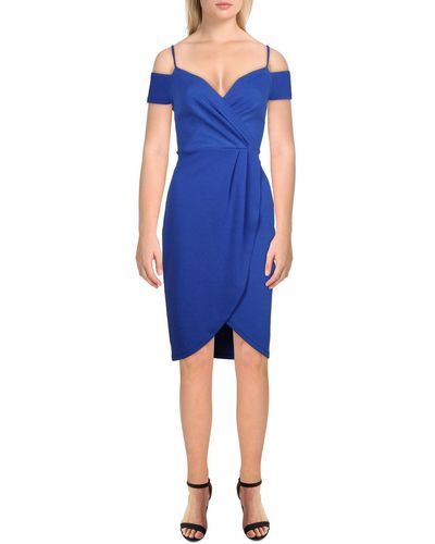 AX Paris Faux Wrap Short Mini Dress - Blue
