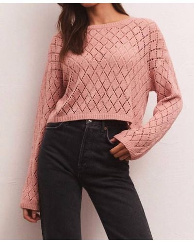Z Supply Makenna Cropped Sweater - Pink