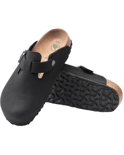 Birkenstock Boston Vegan Birkibuc Slip On Clog - Black