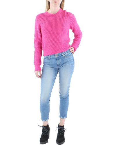 Z Supply Crewneck Cable Knit Pullover Sweater - Pink