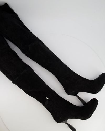 Hermès Hermès Suede Hurricane Thigh-high Boots - Black