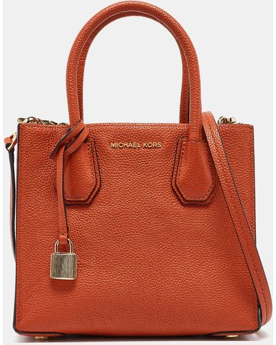 Michael Kors Leather Small Mercer Tote - Red