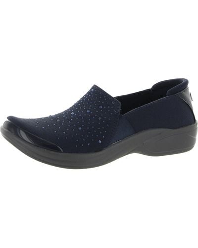 Bzees Poppyseed Slip On Comfort Casual And Fashion Sneakers - Blue