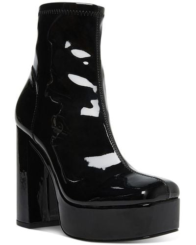 Steve Madden Bianca Metallic Print Ankle Boots - Black