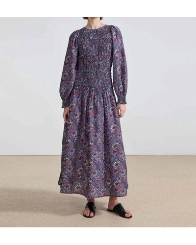 Apiece Apart Tuva Maxi Dress In Dutch Floral - Purple