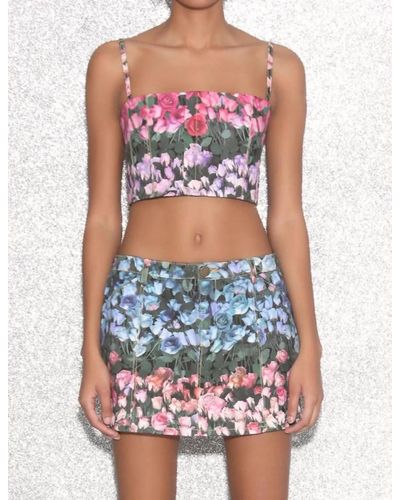 Fleur du Mal Denim Mini Skirt - Multicolor