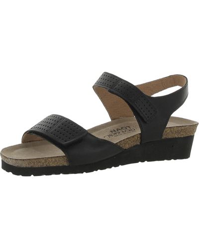 Naot Vivian Leather Ankle Strap Slingback Sandals - Black