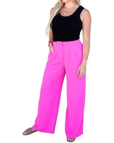 Skies Are Blue Emerson Wide Leg Pants - Pink