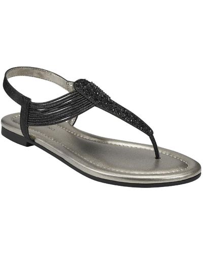 Bandolino Kayte Glitter Jeweled Thong Sandals - Metallic
