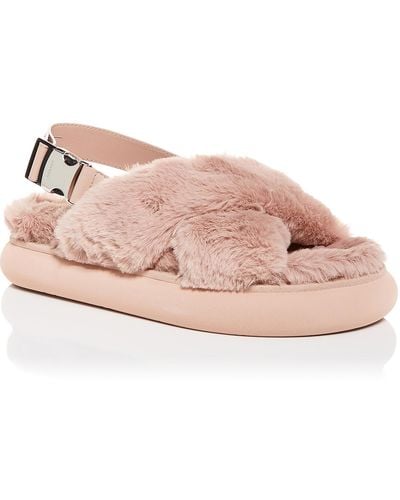 Moncler Solarisse Leather Open Toe Slingback Sandals - Pink