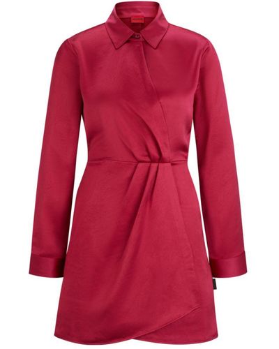 HUGO Long-sleeved Dress - Red