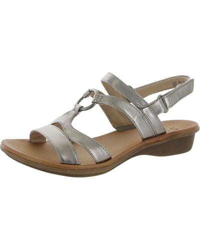 SOUL Naturalizer Stellar Faux Leather O-ring Slingback Sandals - Gray
