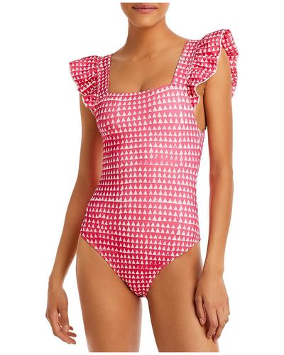 Aqua Recycled Polyester Beachwear One-piece Swimsuit - Pink