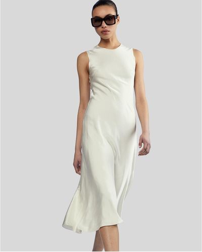 Cynthia Rowley Silk Bias Sleeveless Dress - White