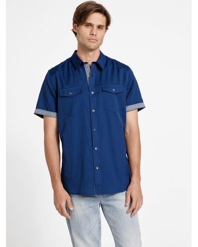 Guess Factory Antwon Pocket Shirt - Blue