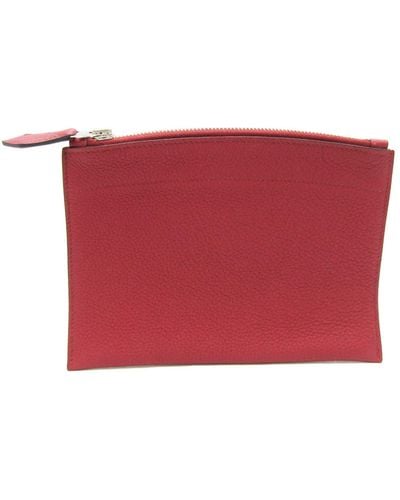 Hermès Leather Clutch Bag (pre-owned) - Red