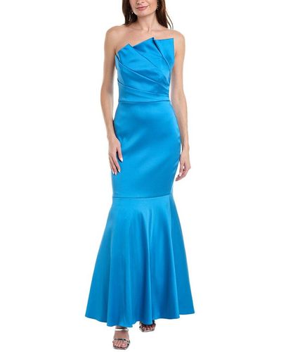 Aidan Mattox Mermaid Maxi Dress - Blue