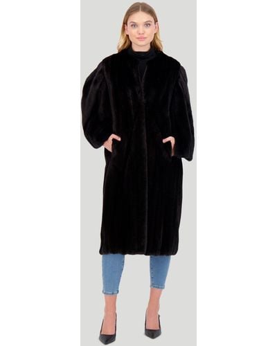 Gorski Mink Short Coat With Cape Top - Black