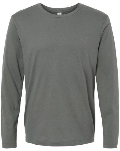 Alternative Apparel Cotton Jersey Long Sleeve Go-to Tee - Gray