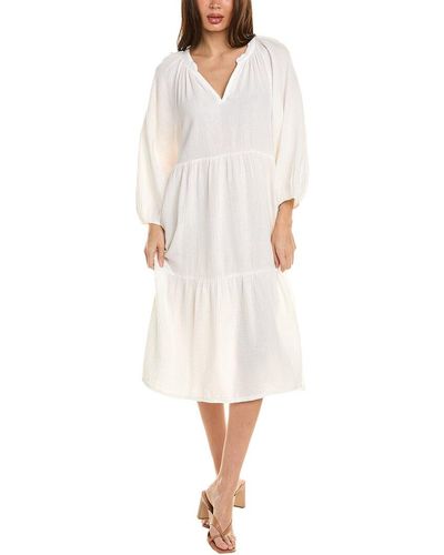 Nation Ltd Imani Tiered Peasant Midi Dress - White