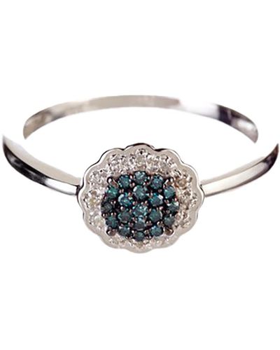 Savvy Cie Jewels 14k W Teal Diamond Ring - Blue