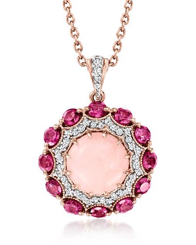 Ross-Simons Opal And Multi-gemstone Pendant Necklace - Pink