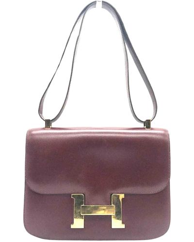 Hermès Constance Leather Shoulder Bag (pre-owned) - Purple