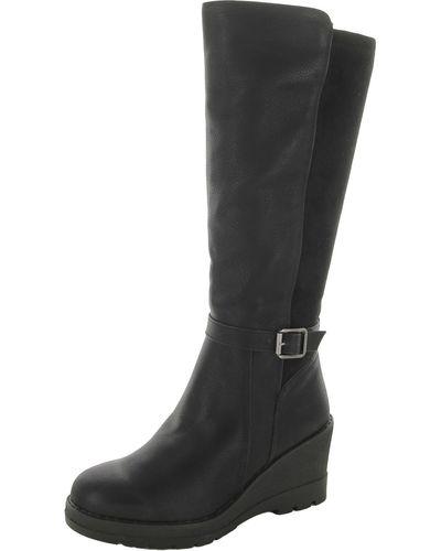 Volatile Cabrillo Faux Leather Platform Mid-calf Boots - Black